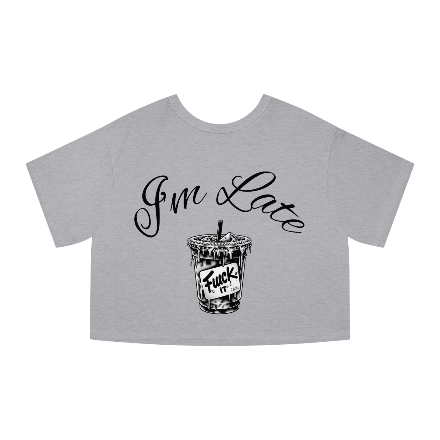 Cropped T-Shirt, Long Line Coffee Lover Design