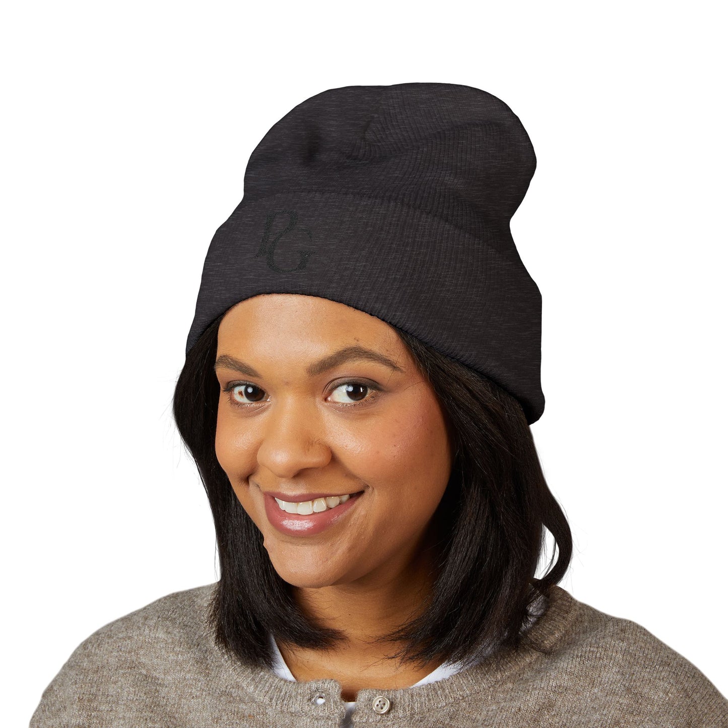 Classic Cuffed Beanie with PG Embroidery - Cozy Winter Accessory
