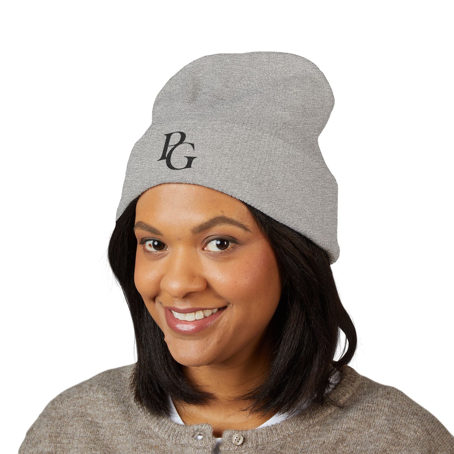 Classic Cuffed Beanie with PG Embroidery - Cozy Winter Accessory