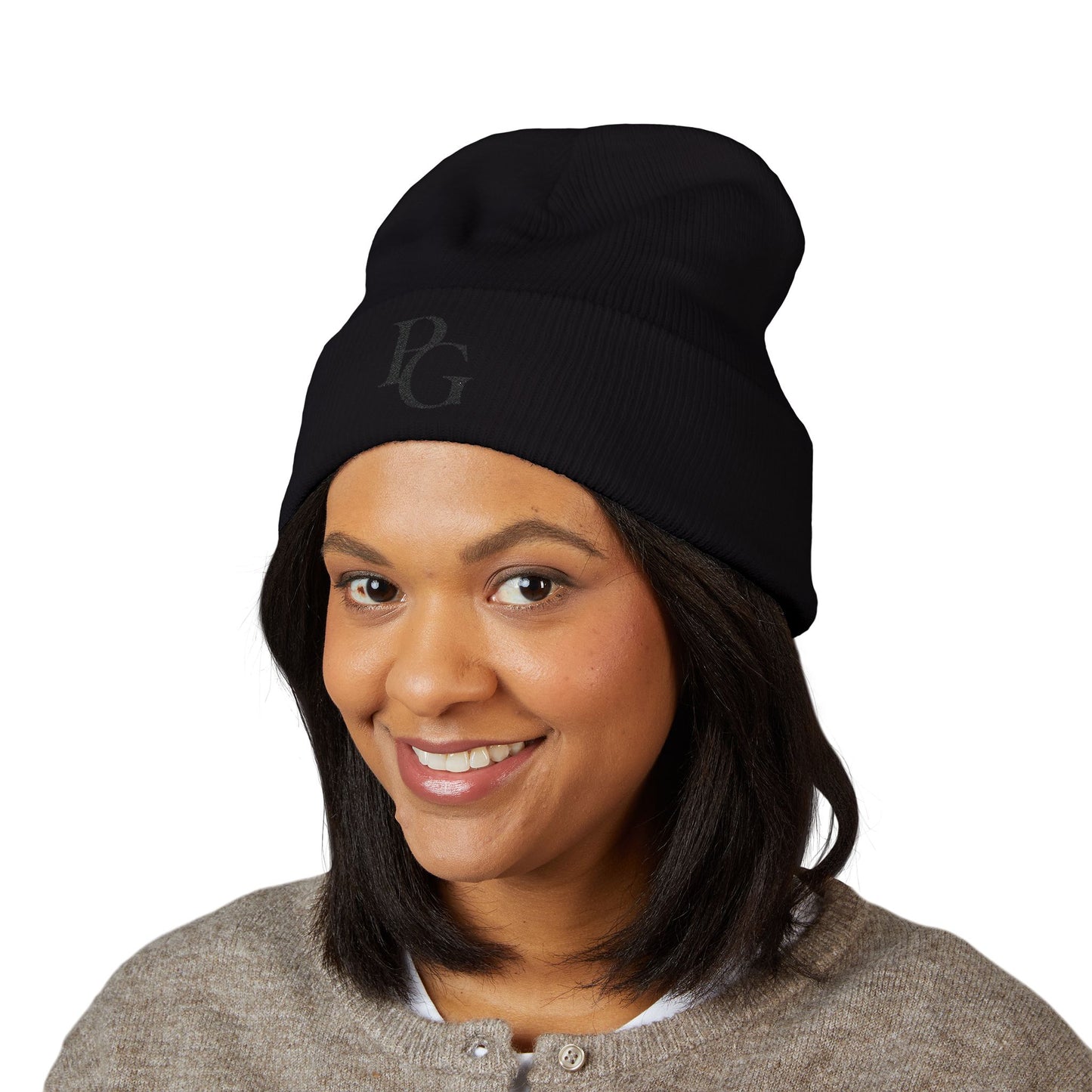 Classic Cuffed Beanie with PG Embroidery - Cozy Winter Accessory