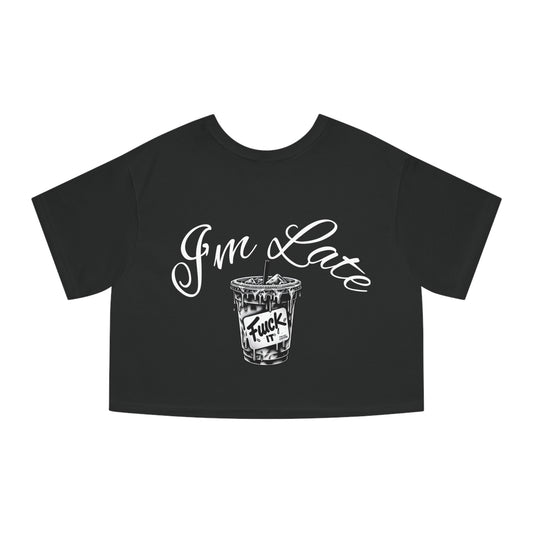 Cropped T-Shirt, Long Line Coffee Lover Design